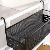 Maxbell Dorm Bed Shelf Simple Bed Metal Storage Basket for Dorm Bunk Books Magazines Black