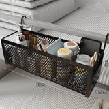 Maxbell Dorm Bed Shelf Simple Bed Metal Storage Basket for Dorm Bunk Books Magazines Black