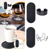 Maxbell 8Pcs Drink Coasters Gift Decor Mug Coaster for Coffee Table Desk Hot or Cold With Base
