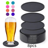 Maxbell 8Pcs Drink Coasters Gift Decor Mug Coaster for Coffee Table Desk Hot or Cold With Base