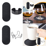 Maxbell 8Pcs Drink Coasters Gift Decor Mug Coaster for Coffee Table Desk Hot or Cold With Base