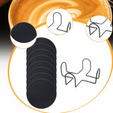 Maxbell 8Pcs Drink Coasters Gift Decor Mug Coaster for Coffee Table Desk Hot or Cold With Holder