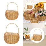 Maxbell Woven Hanging Basket Handmade Hanging Fruit Basket for Office Kitchen Closet S