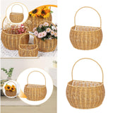 Maxbell Woven Hanging Basket Handmade Hanging Fruit Basket for Office Kitchen Closet S