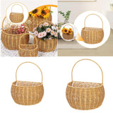 Maxbell Woven Hanging Basket Handmade Hanging Fruit Basket for Office Kitchen Closet S