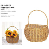 Maxbell Woven Hanging Basket Handmade Hanging Fruit Basket for Office Kitchen Closet L