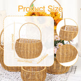 Maxbell Woven Hanging Basket Handmade Hanging Fruit Basket for Office Kitchen Closet L