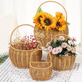 Maxbell Woven Hanging Basket Handmade Hanging Fruit Basket for Office Kitchen Closet L