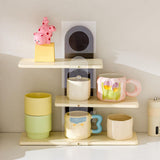 Maxbell 3 Tier Coffee Mug Holder Shelf Sturdy Countertop for   Kitchen  Milky White