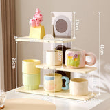 Maxbell 3 Tier Coffee Mug Holder Shelf Sturdy Countertop for   Kitchen  Milky White