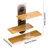 Maxbell 3 Tier Coffee Mug Holder Shelf Sturdy Countertop for   Kitchen  Wooden color
