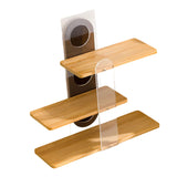 Maxbell 3 Tier Coffee Mug Holder Shelf Sturdy Countertop for   Kitchen  Wooden color