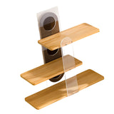 Maxbell 3 Tier Coffee Mug Holder Shelf Sturdy Countertop for   Kitchen  Wooden color