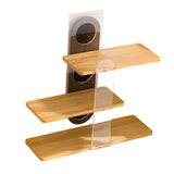 Maxbell 3 Tier Coffee Mug Holder Shelf Sturdy Countertop for   Kitchen  Wooden color
