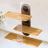 Maxbell 3 Tier Coffee Mug Holder Shelf Sturdy Countertop for   Kitchen  Wooden color
