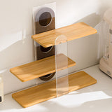 Maxbell 3 Tier Coffee Mug Holder Shelf Sturdy Countertop for   Kitchen  Wooden color