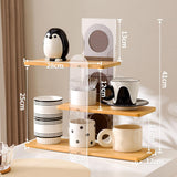 Maxbell 3 Tier Coffee Mug Holder Shelf Sturdy Countertop for   Kitchen  Wooden color