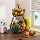 Maxbell 2 Tier Fruit Basket Bowl Tabletop Living Room Fruit Vegetable Storage Basket