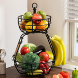 Maxbell 2 Tier Fruit Basket Bowl Tabletop Living Room Fruit Vegetable Storage Basket
