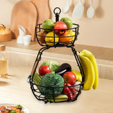 Maxbell 2 Tier Fruit Basket Bowl Tabletop Living Room Fruit Vegetable Storage Basket
