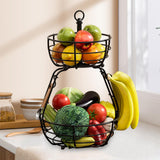 Maxbell 2 Tier Fruit Basket Bowl Tabletop Living Room Fruit Vegetable Storage Basket