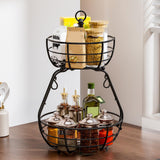 Maxbell 2 Tier Fruit Basket Bowl Tabletop Living Room Fruit Vegetable Storage Basket