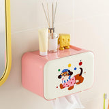 Maxbell Wall Mounted Tissue Box Cute Tissue Dispenser for Bathroom Kitchen Farmhouse Pink Dog