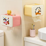 Maxbell Wall Mounted Tissue Box Cute Tissue Dispenser for Bathroom Kitchen Farmhouse Pink Dog