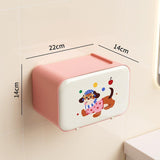 Maxbell Wall Mounted Tissue Box Cute Tissue Dispenser for Bathroom Kitchen Farmhouse Pink Dog