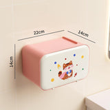 Maxbell Wall Mounted Tissue Box Cute Tissue Dispenser for Bathroom Kitchen Farmhouse Pink Cat