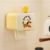 Maxbell Wall Mounted Tissue Box Cute Tissue Dispenser for Bathroom Kitchen Farmhouse Yellow Dog