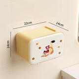 Maxbell Wall Mounted Tissue Box Cute Tissue Dispenser for Bathroom Kitchen Farmhouse Yellow Cat