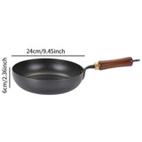 Maxbell Iron Wok Frying Pot Cookware Suitable for All Stoves No Coating Stir Fry Pan Diameter 24cm Without Lid