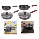 Maxbell Iron Wok Frying Pot Cookware Suitable for All Stoves No Coating Stir Fry Pan Diameter 24cm Without Lid