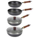 Maxbell Iron Wok Frying Pot Cookware Suitable for All Stoves No Coating Stir Fry Pan Diameter 24cm Without Lid