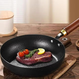 Maxbell Iron Wok Frying Pot Cookware Suitable for All Stoves No Coating Stir Fry Pan Diameter 24cm Without Lid