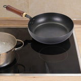 Maxbell Iron Wok Frying Pot Cookware Suitable for All Stoves No Coating Stir Fry Pan Diameter 24cm Without Lid