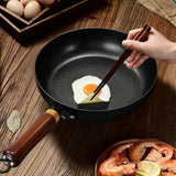 Maxbell Iron Wok Frying Pot Cookware Suitable for All Stoves No Coating Stir Fry Pan Diameter 28cm Without Lid