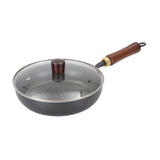 Maxbell Iron Wok Frying Pot Cookware Suitable for All Stoves No Coating Stir Fry Pan Diameter 28cm With Lid