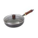 Maxbell Iron Wok Frying Pot Cookware Suitable for All Stoves No Coating Stir Fry Pan Diameter 28cm With Lid