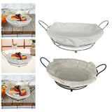 Maxbell Bread Basket Iron Vegetable Baskets for Dining Table Cabinet Kitchen Counter Silver