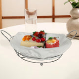 Maxbell Bread Basket Iron Vegetable Baskets for Dining Table Cabinet Kitchen Counter Silver