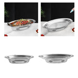 Maxbell Alcohol Grilled Fish Stove Stainless Steel Platter Chafing Dish for Barbecue Small