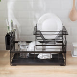 Maxbell 2 Tiers Dish Drying Rack Kitchen Dish Drainer Tray for Restaurant Hotel Bar