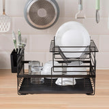 Maxbell 2 Tiers Dish Drying Rack Kitchen Dish Drainer Tray for Restaurant Hotel Bar