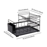 Maxbell 2 Tiers Dish Drying Rack Kitchen Dish Drainer Tray for Restaurant Hotel Bar