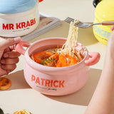 Maxbell Porcelain Ramen Noodle Bowl Multipurpose Porridge Bowl for Instant Milk Rice Pink
