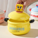 Maxbell Porcelain Ramen Noodle Bowl Multipurpose Porridge Bowl for Instant Milk Rice Yellow