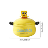Maxbell Porcelain Ramen Noodle Bowl Multipurpose Porridge Bowl for Instant Milk Rice Yellow