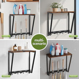 Maxbell Mop Broom Holder Wall Mount Tool Storage Organizer Home Rack Floating Shelf